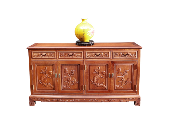 双洋红木：百鸟鸣春餐边柜（大果）